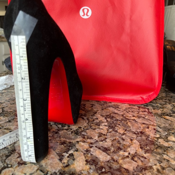 Authentic Christian Louboutin black suede 7 1/2 inch heels - Picture 3 of 4